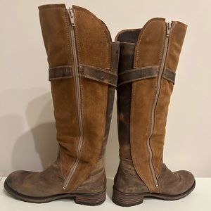 Leather/Suede 2 tone tall boots